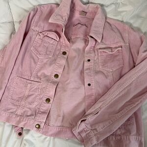 Dusty Pink Denim Jean Jacket Classic Style